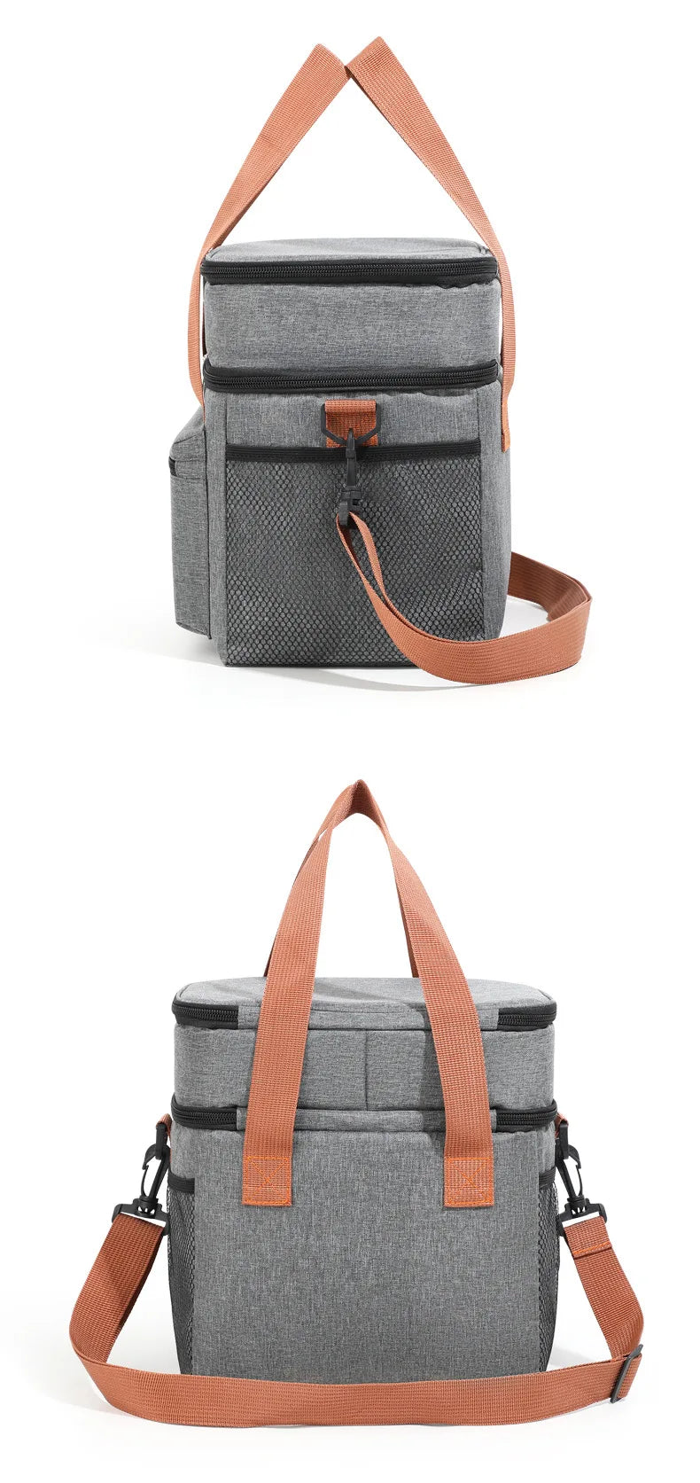 1PC Large Capacity Lunch Bag Double Layers Thermal Insulation Picnic Bag Food Drink Storage Tote With Shoulder Strap Cooler Bags