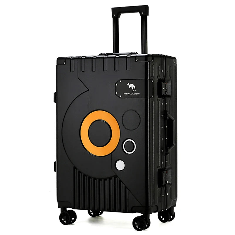 Fashion Aluminum frame travel luggage silent large-capacity trolley suitcase 20 inch suitcase carry on 24 inch password box