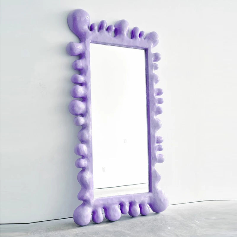 Nordic Full Length Mirror Purple Clothing Store Cute Luxury Art Mirror Bedroom Floor Hallway Espejos Decorativos Room Decoration
