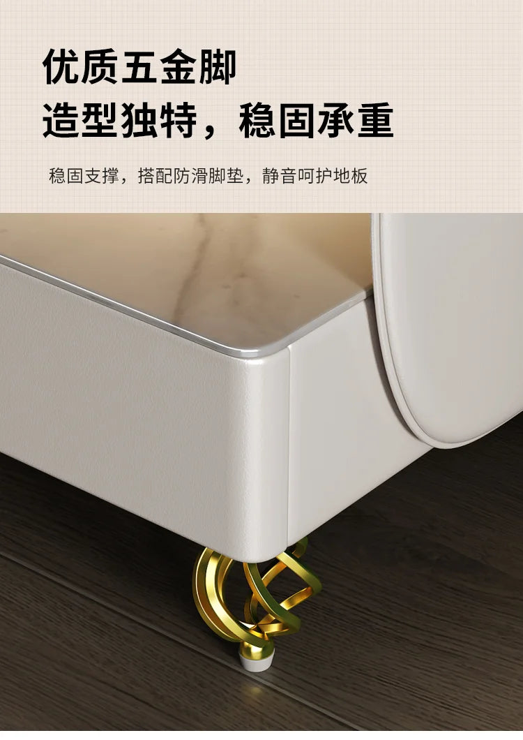 Modern Aesthetic Nightstands Wireless Charging Design Minimalist With Light Bedside Table Elegant Trendy Cajoneras Furniture