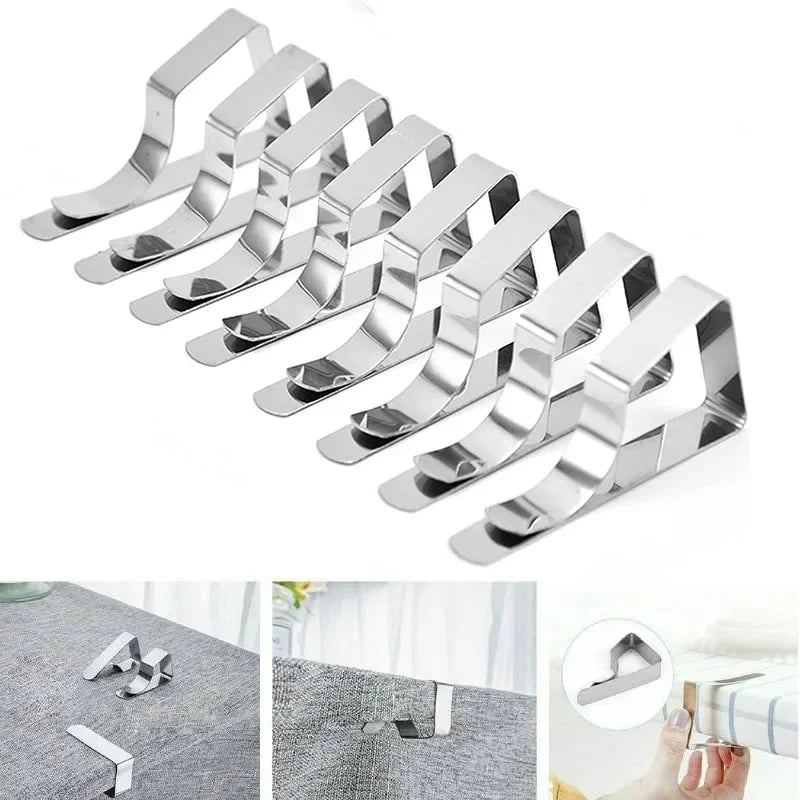 6Pcs Tablecloth Clips Stainless Steel Table Clips Table Cloth Cover Clamps Table Cloth Holders for Outdoor Parties Weddings Camp