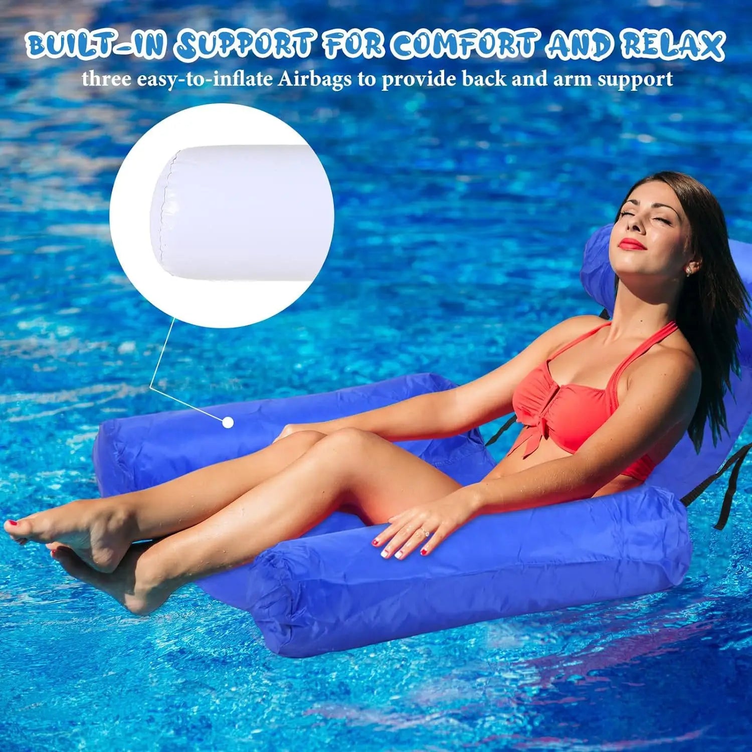 Folding Pool Chair,Inflatable Pool Float, Hammock Inflatable Pool Float,Multi-Purpose Pool Hammock Portable Water Hammock hamaca