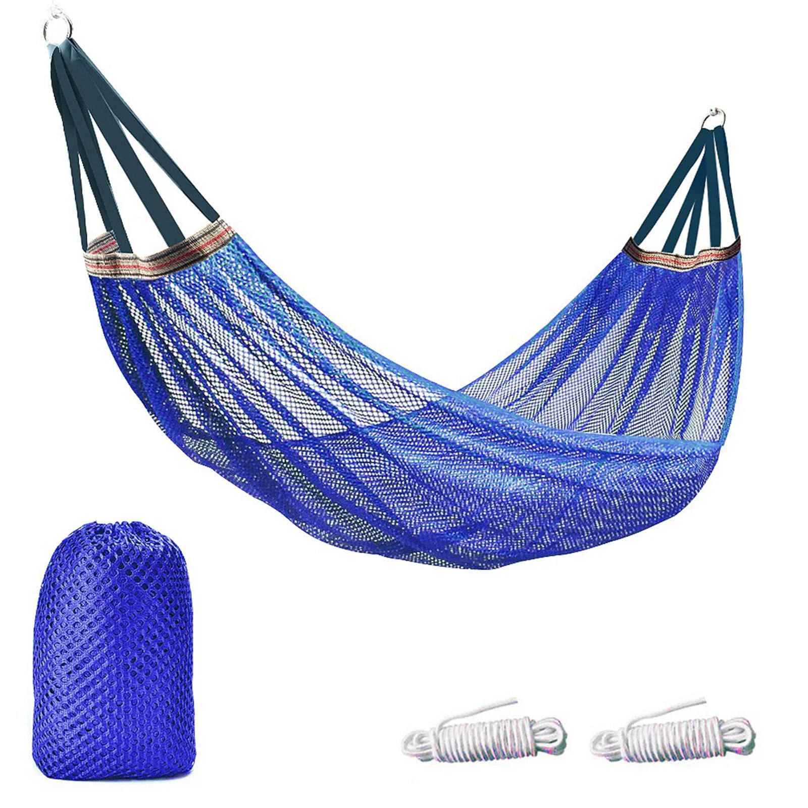 Hickened Rope Hammock Garden Outdoor Mesh Hammock Portable Simple Hammock Hanging Bed Double Outdoor Hammock with Bag