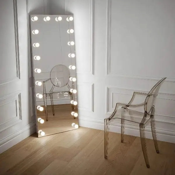 Full-length Mirror Modern Home Bedroom Furniture Floor Mirror with LED Bulbs