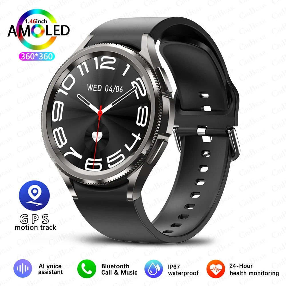 New Bluetooth Call Fashion Smart Watch 6 Classic Men's Outdoor Sports Fitness Full Screen Touch Health Monitoring Smartwatches