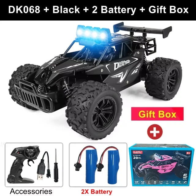 Remote Control Car RC Drift Racing 1:16 Vehicle Off Road Alloy 2.4G Radio High-Speed Trucks With LED Light Climbing Gift Kid Toy