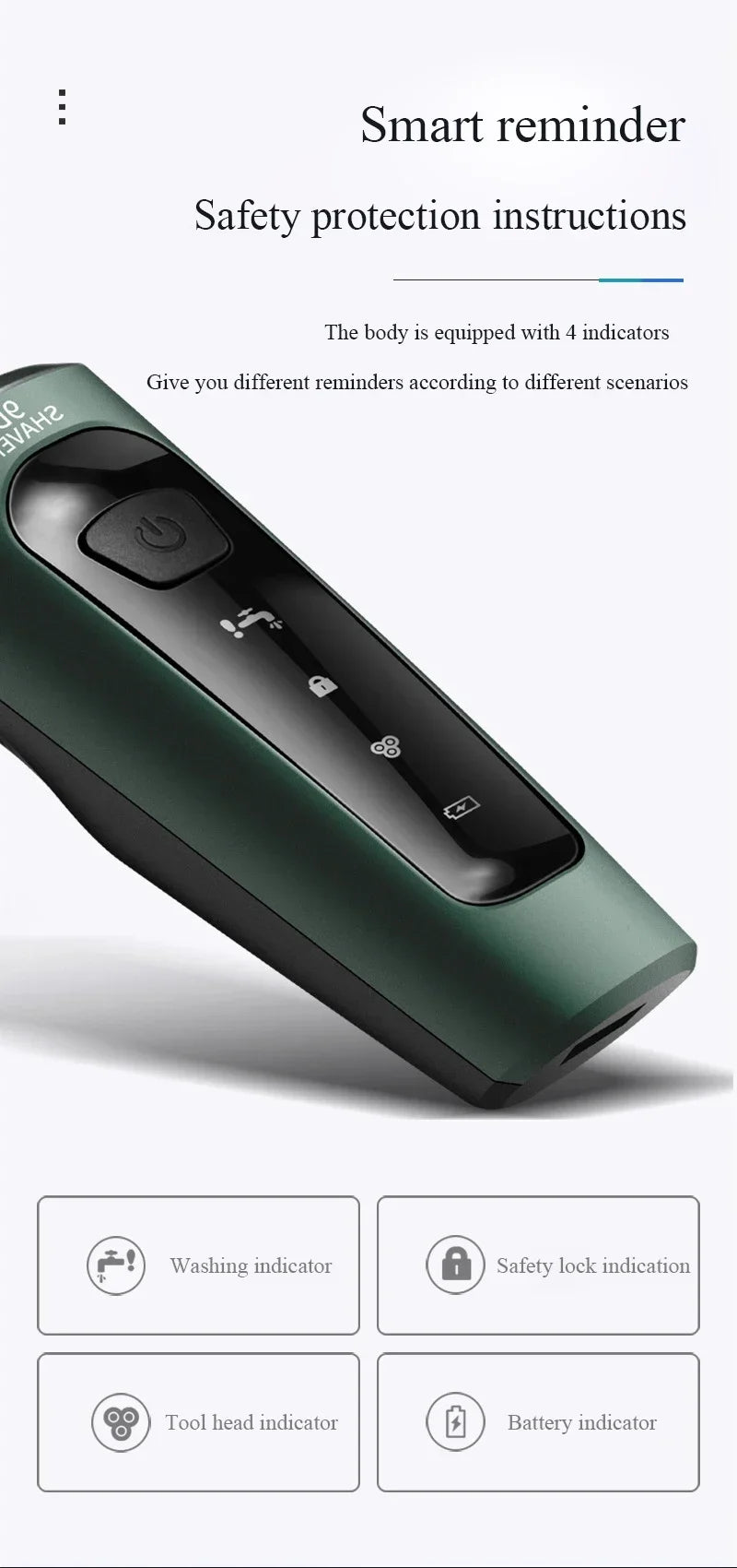 Electric Shavers for Men Waterproof Electric Trimmer Razor Wet &amp Dry Use Rechargeable Battery Rotary Shavers Machine Shaving