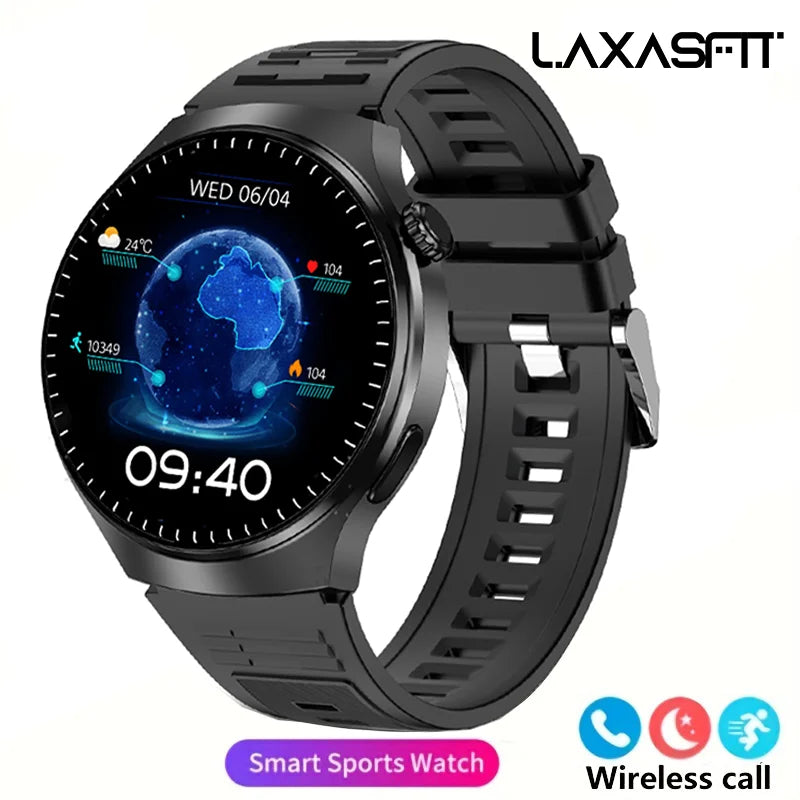 LAXASFIT 2025 New Men's Smart Watch HD Screen Heart Rate Bluetooth Call NFC Smartwatch For Men Women Holiday Gifts