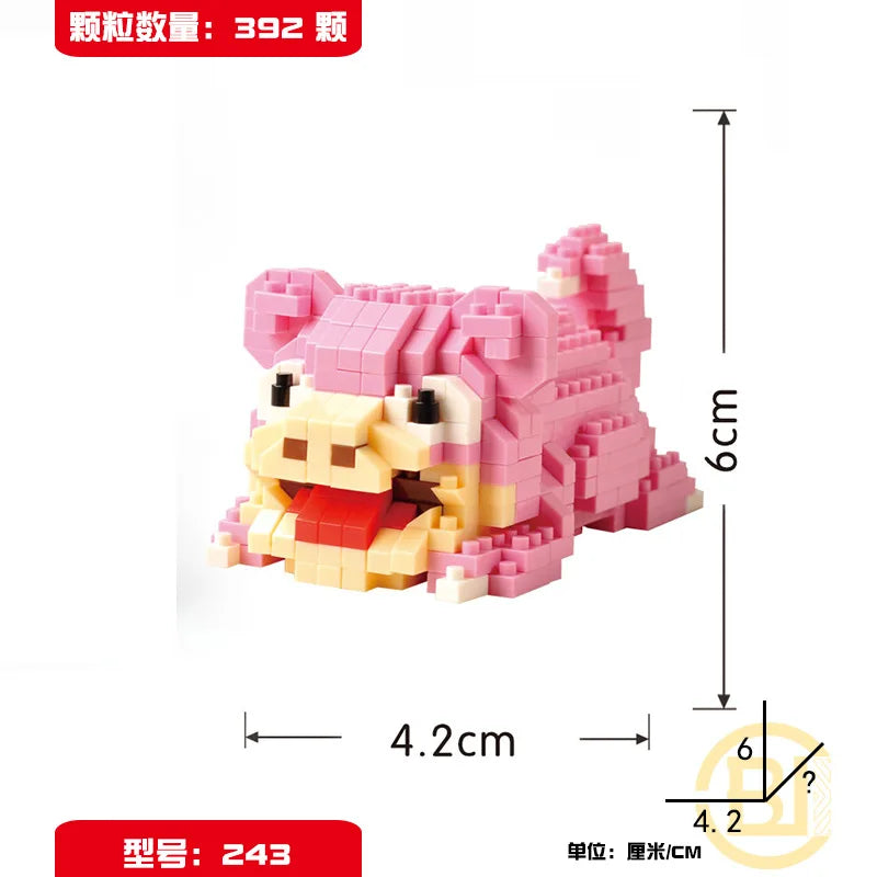 DIY Pokemon Blocks Small Cartoon Mini Building Block Pikachu Charizard Eevee Mewtwo Anime Assemble Action Model Dolls Toys