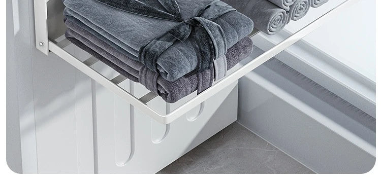 Magnetic Metal Washing Machine Side Shelf Space-saving Folding Clothes Rack No Punching Temporary Rack Simple Bathroom Shelf