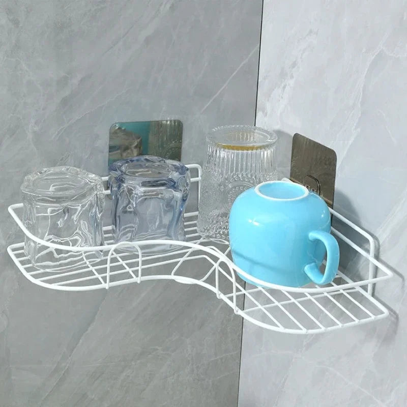Bathroom Shelf Shampoo Storage Rack Holder Kitchen No Punching Triangle Storage Rack Bathroom Accessories