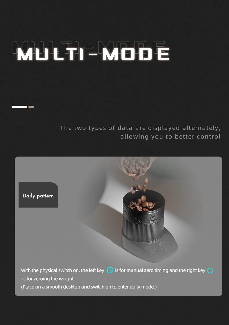 MUVNA Mini Electronic Scale Espresso LED Weighing 0.1g High Precision Measures Portable Coffee Scale With Powder Receiving Cup