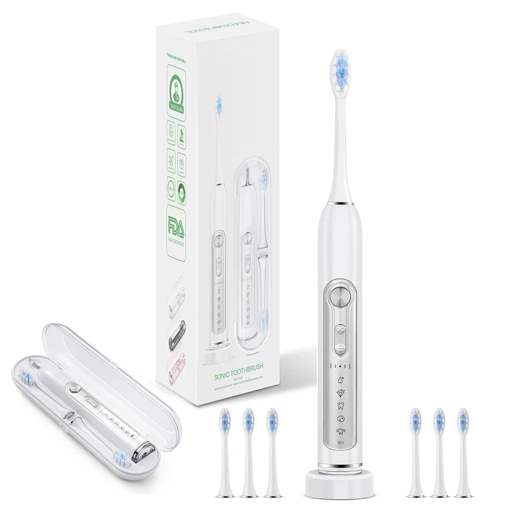 SUBORT S7 Super Sonic Electric Toothbrushes for Adult Kid Smart Timer Whitening Toothbrush IPX7 Waterproof Replaceable Heads Set
