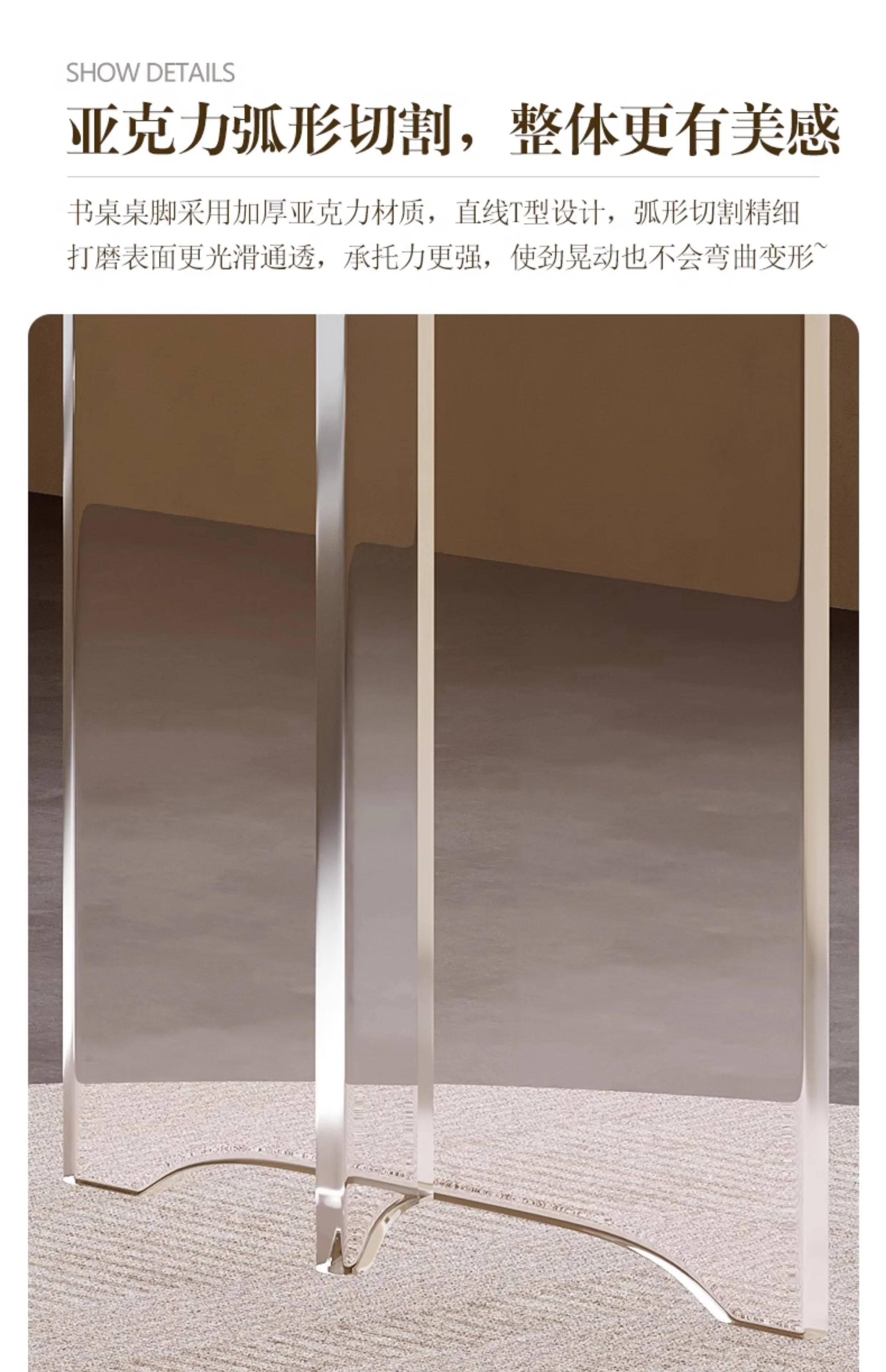 Mid-century Interior Design Office Desk Vintage Modern Light Luxury Office Desk Elegant Fashionable Home Furniture Poyta XYOD