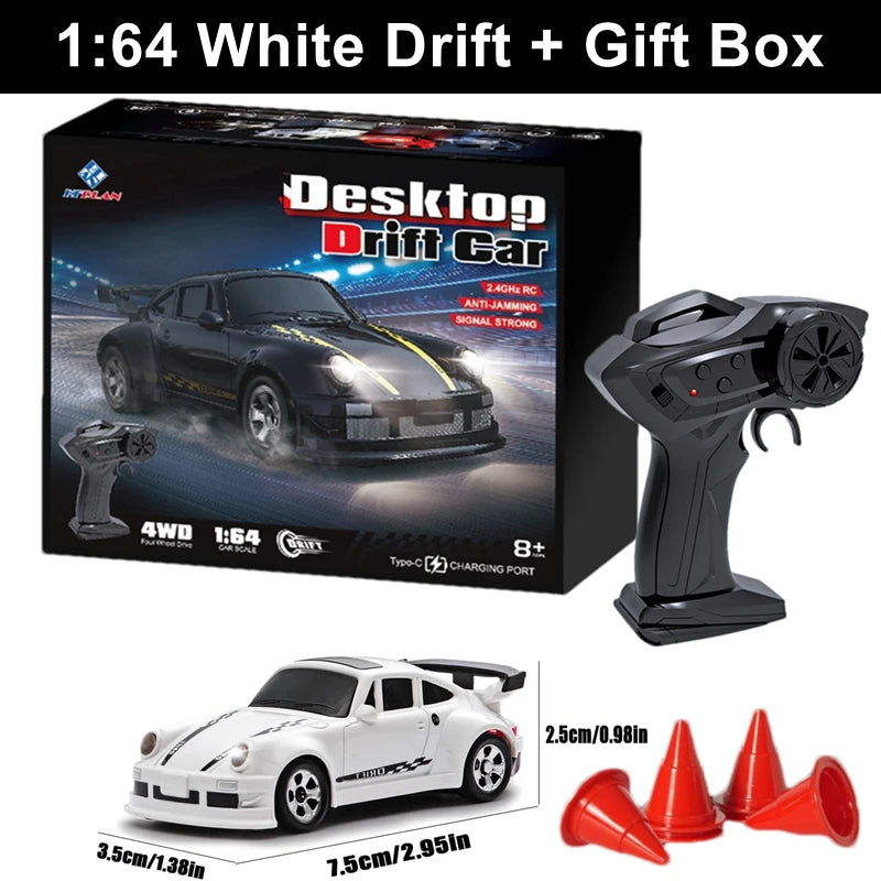 1/64 2.4G High speed Drift Rc Car 4WD Remote Control Car Four Wheel Drive Radio Controlled Mini RTR Racing Model Boy Toy Gift