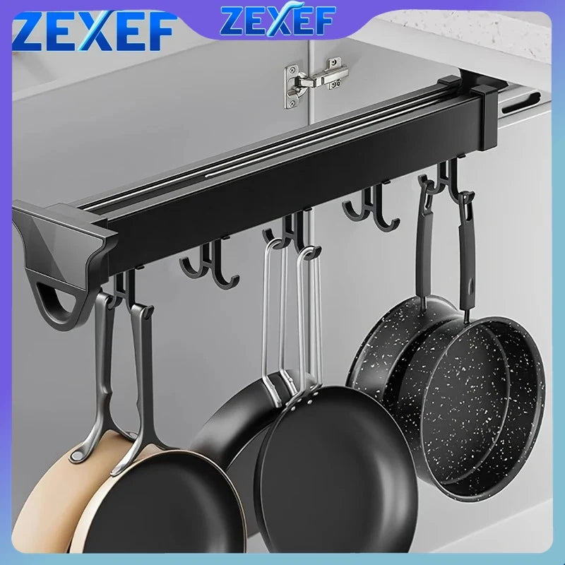 ZEXEF Pull Out Pot and Pan Storage Rack Organizer Kitchen Cabinet Push-Pull Pot Locker Push-Pull Rack Kitchen Organizer