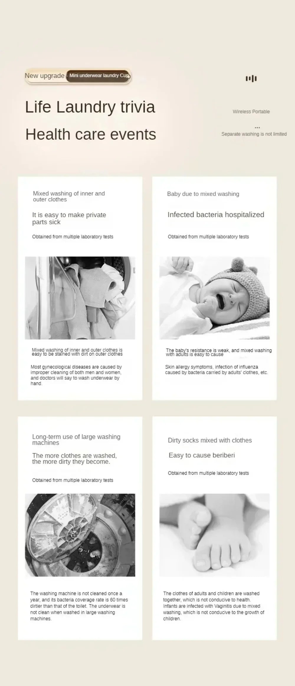 Mini Washer Underwear&Socks Washer Rechargeable Wireless Portable for Travel/Home/Dormitory with Laundry Cup Washing Machine