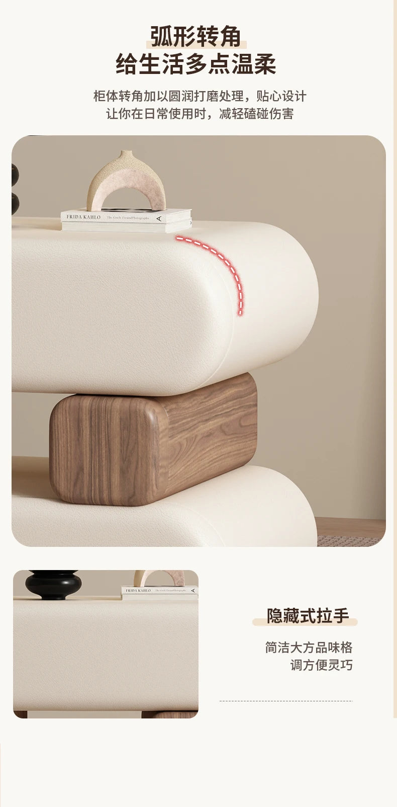 Cream Style Elegant Nightstands Space Saving Glamour Luxury Bedside Tables Trendy Creative Table De Chevet Bedroom Furniture