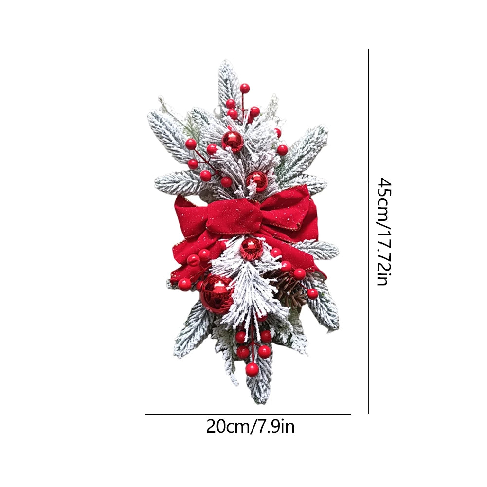 45CM Christmas Wreath Pendant without/with Light Atmosphere Decorative Garland Home Door Window Stairs Decoration Party Supplies