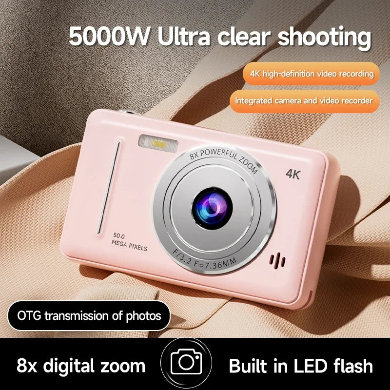 Xiaomi 4k Digital Camera Retro CCD Portable Camera 50 Million Pixels Auto Focus Entry-level Camera Dual Camera Flash Student CCD