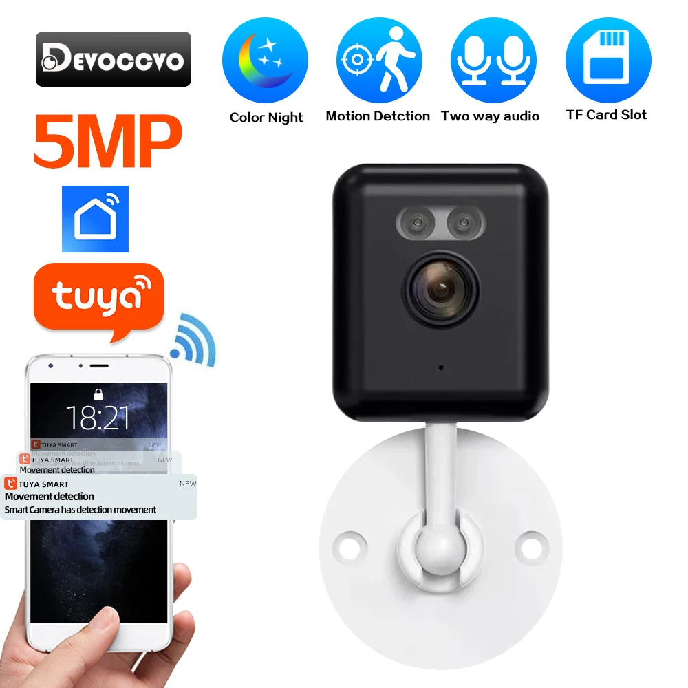 Tuya Smart 5MP Indoor Mini video Surveillance Camera Wifi Wireless Security CCTV Camera Motion Detection Smart Life Baby Monitor