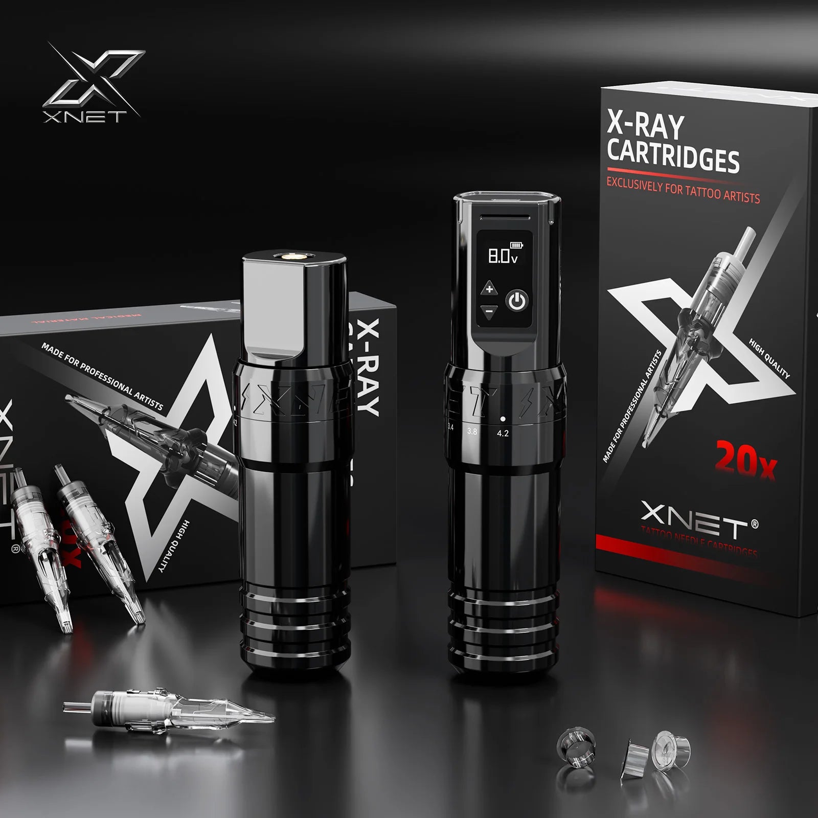 XNET T1 Wireless Tattoo Machine Pen 7 Adjustable Stroke Custom Motor LCD Screen Battery Makeup Microplasty Pen For Tattoo Art