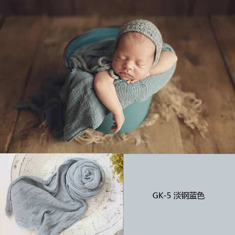 Newborn Photography Props Soft High Stretchable Cotton Seersucker Wrap Baby Posing Aid Photoshoot Props Babies Photo Accessories