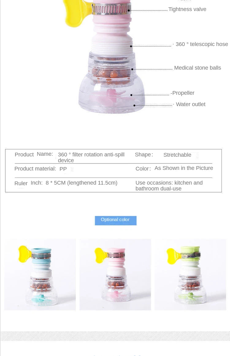 Universal 360 Degree Kitchen Faucet Bubbler Adjustable Water Saving Filter Diffuser Shower Kitchen Sink Faucet Nozzle Connector