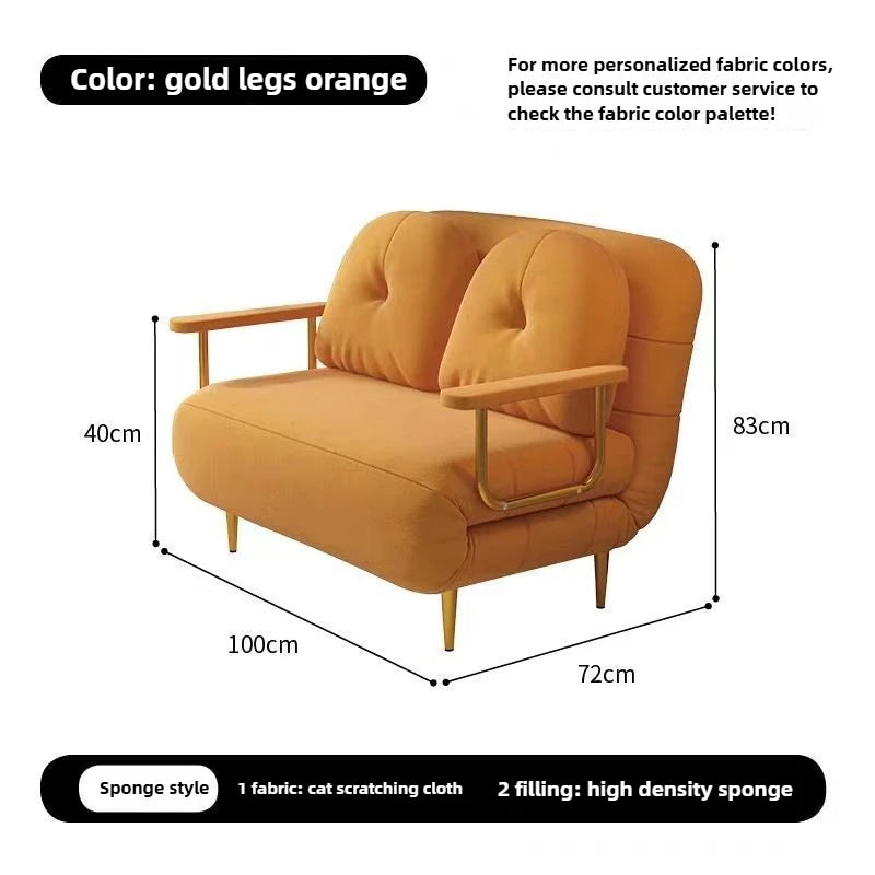 Foldable Balcony Latex Sofa Bed Dual-use Small Unit Double Living Room Light Luxury Cream Style Multifunctional Small Sofa