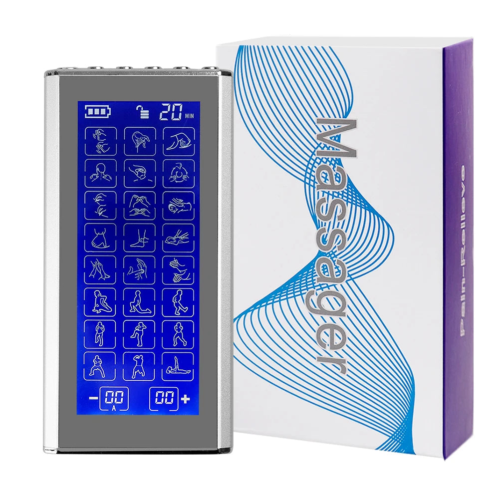 24 Modes Tens Unit Machine with 4 Electrode Pads for Pain Relief Pulse Massage EMS Muscle Stimulator Pain Relief Massage Relax