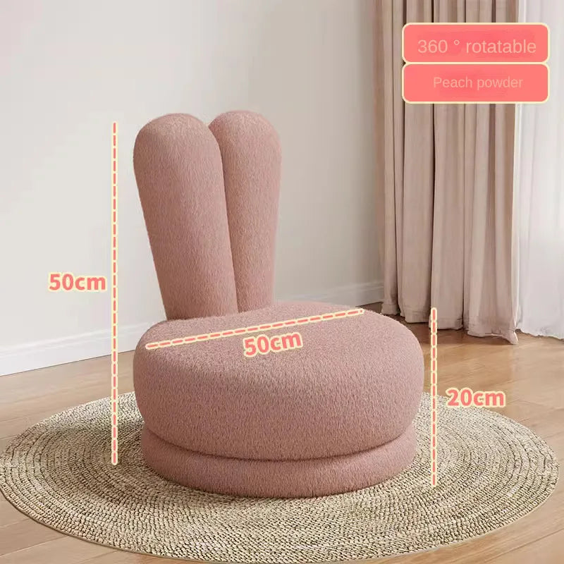 Children's Sofa Lazy Sofa Cute Chair for Living Room Rotating Cartoon Rabbit Ears Chair Leisure Reading Chair Chair with Back