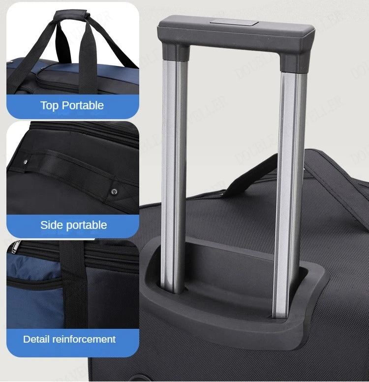 2025 New Travel Bags with Wheels Oxford Cloth Trolley Luggage Bag Organizes Folding Bags Quality Large Size Suitcases valises