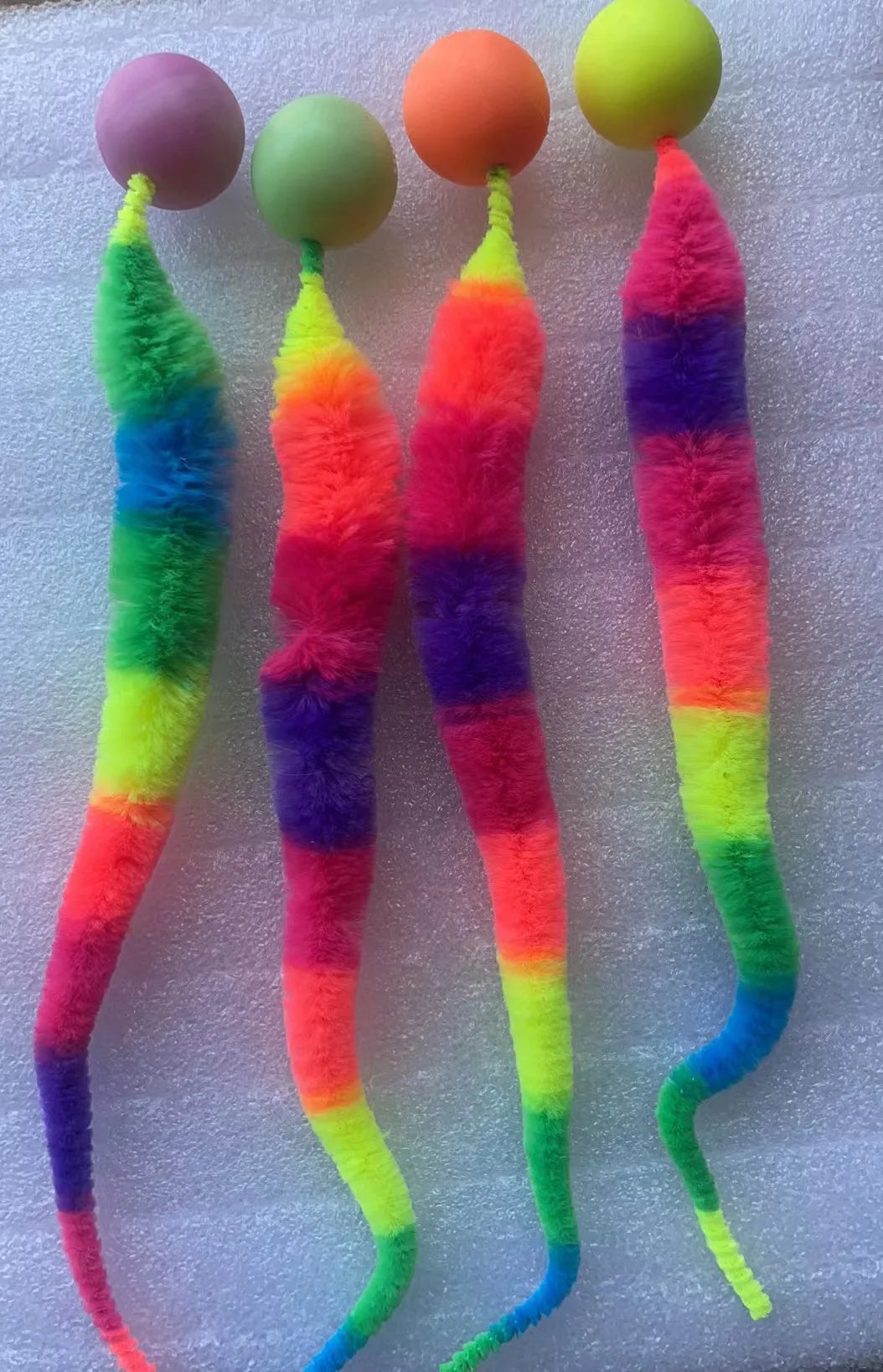 Cat interactive toys Tickle Cat Colorful bouncing ball Pet supplies Puzzle teasing indoor cat worm caterpillar elastic toy