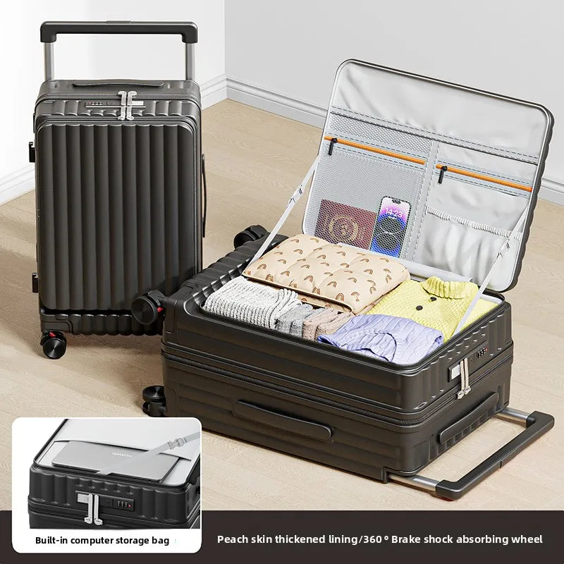 COLENARA Side Opening Suitcase 20"24"26 Inch Women's Boarding Box Men's Large Capacity Cart Case Cart Style Travel Luggage