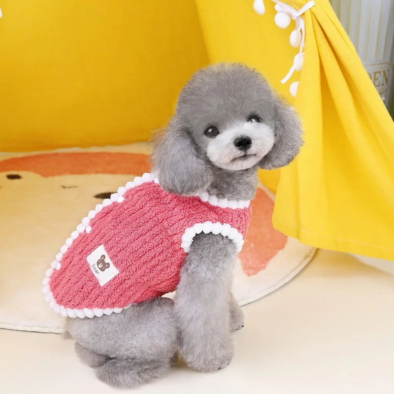 Soft Fleece Dog Jacket Winter Dog Clothes Chihuahua Pet Coat French Bulldog Vest Dog Apparel for Small Dogs Puppy Warm Clothes