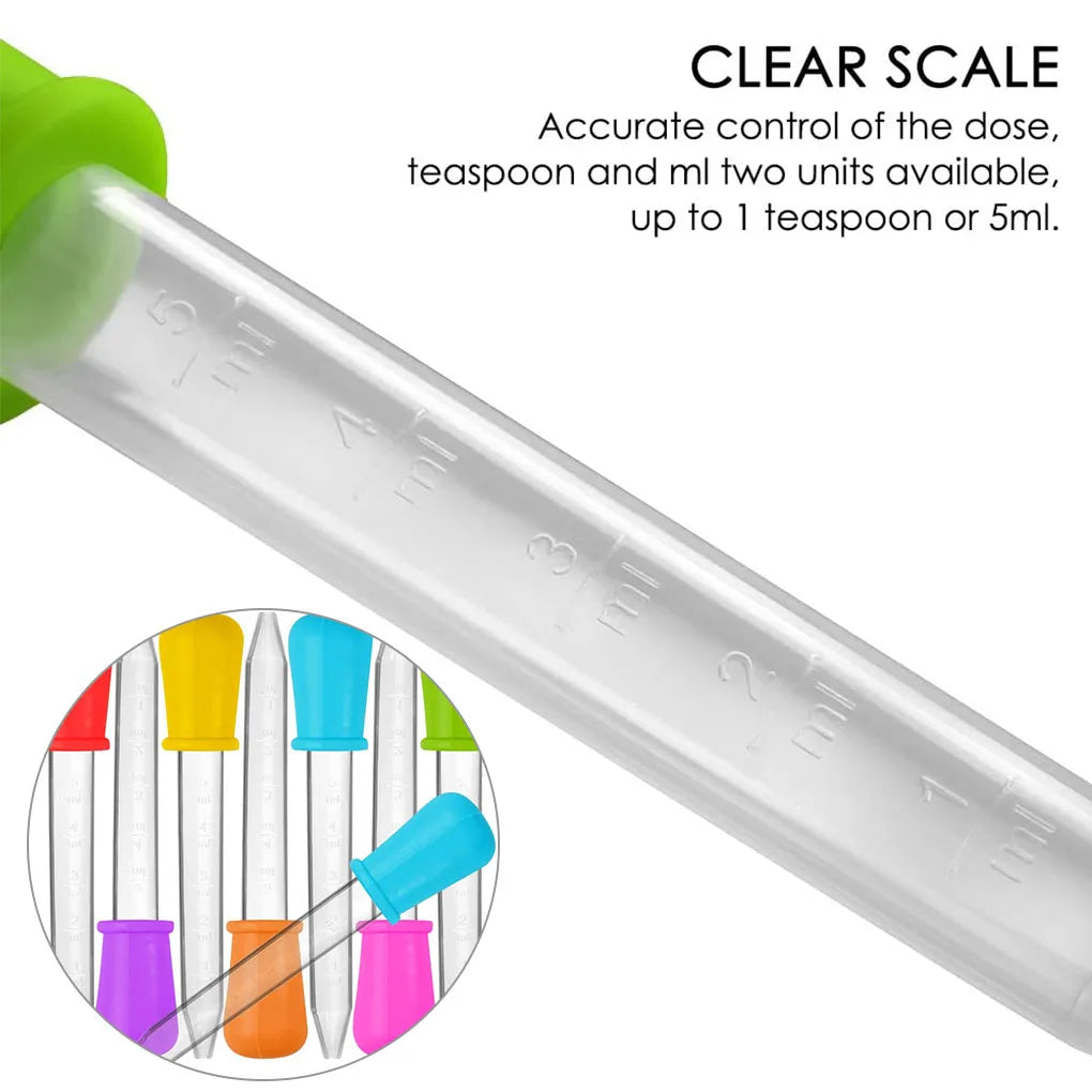 5PCS 5ml Small Silicone Plastic Pipette Dropper Feeding Medicine Liquid Eye Ear Pipette Dropper Lab Experiment Toys Gift