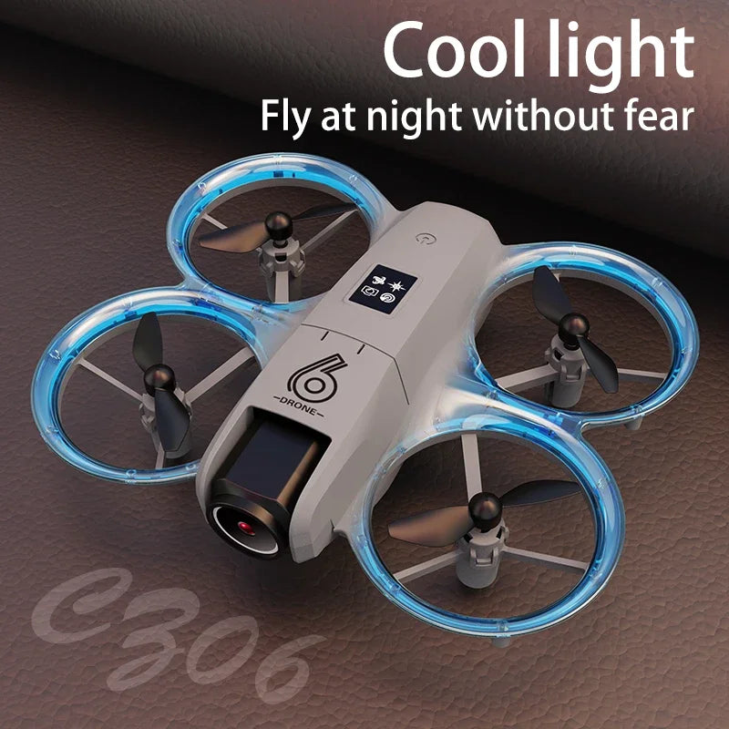 CZ06 Mini RC Quadcopter Drone - 480P HD Dual Camera, Obstacle Avoidance, Optical Flow, Cool Lights - Perfect Toy Gift for Kids