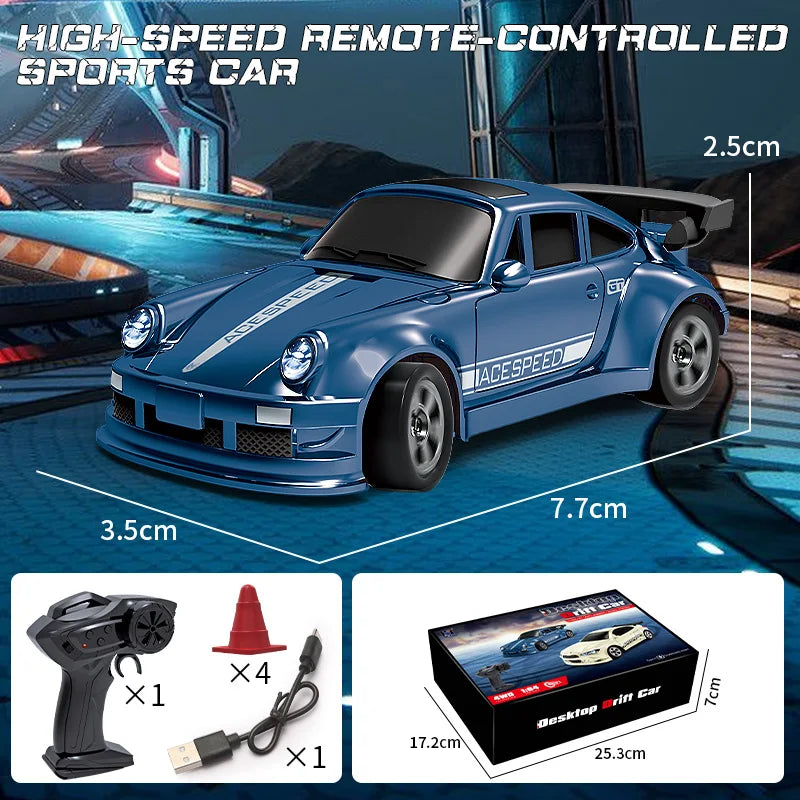 1/64 RC Car Four-Wheel Drive Remote Control Desktop Stunt Car Full Proportions Mini Racing Drift Car Toy Model Boy Gift