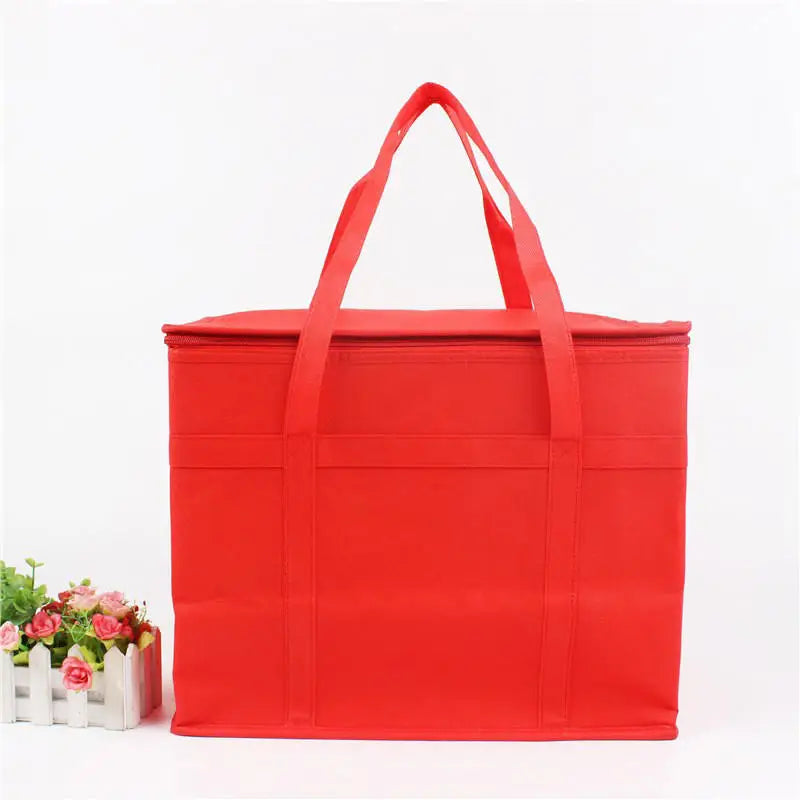 Insulated-Thermal Cooler Bag Insulation To Keep Cold Large Capacity Portable Lunch Bag Zip Picnic Camping Food Bag Grocery Bag