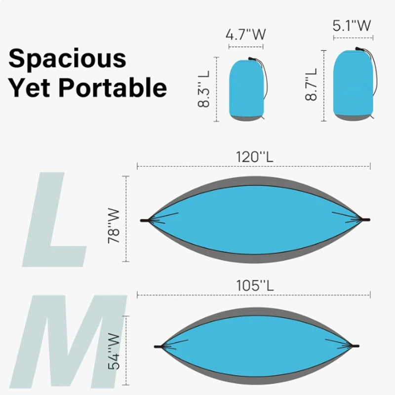 Camping hammock is a portable hammock with tree ties and carry on bags, essential camping equipment