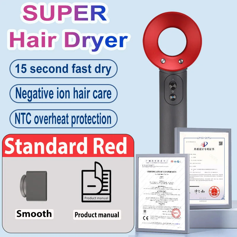 1600W Professional Hair-care Negative Ion Hair dryer 220V Leafless Hairdryer High Speed household Blow Dryer Salon Style Tool