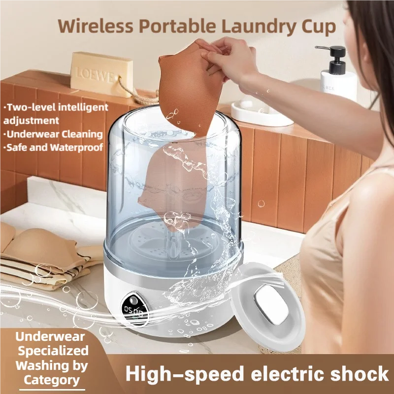 TINSOL New Mini Portable Washing Machine USB Charging Support Silent Fully Automatic Wash Essential for Dorms and Travel