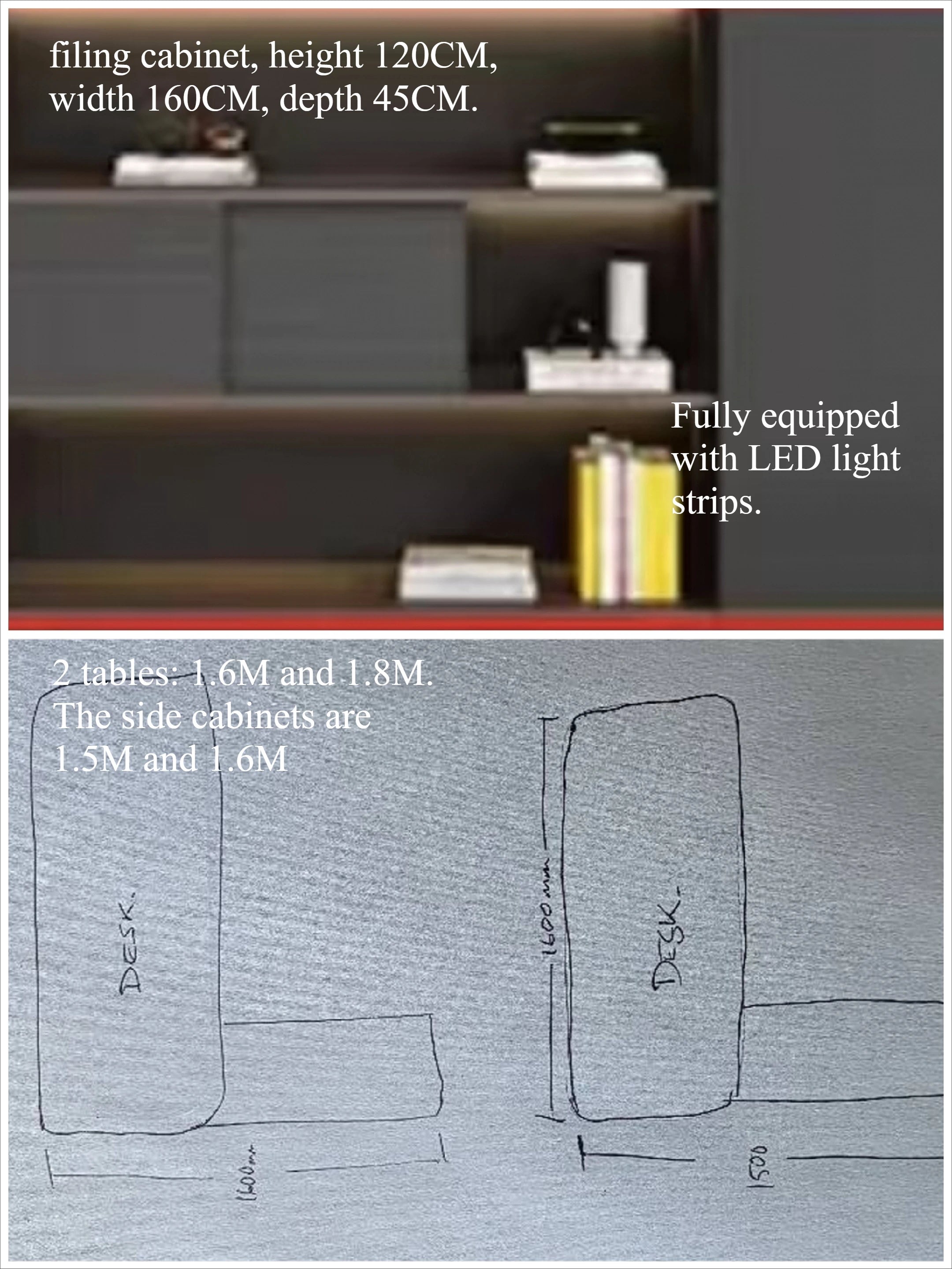 L Shaped Room Desks Computer Commercial Designer Cabinet Table Decoration Chairs Fancy Storage Beistelltisch Furniture