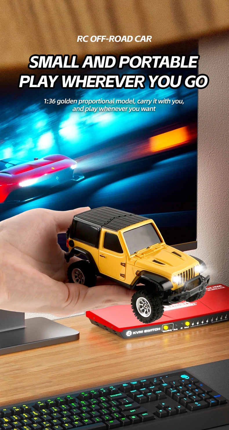 1/36 RC Crawler Car 4WD Mini Radio Control Off-road Vehicles Light System RC Car Remote Control RTR Hobby Model Gift