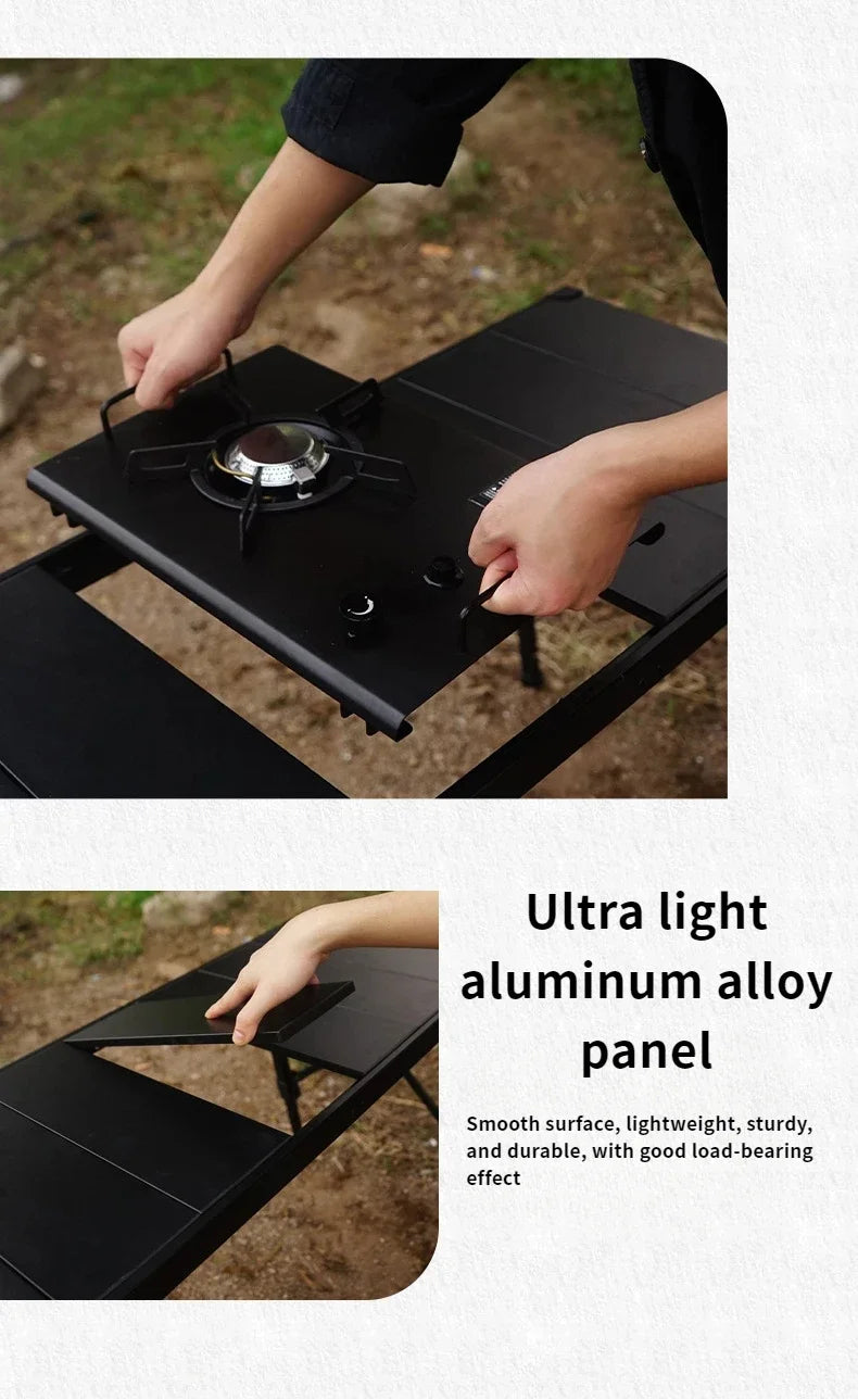 GLS Newest Folding IGT Table Lightweight Backpack Roll Table Multifunctional Adjustable Leg Desk Desktop Burner BBQ Table