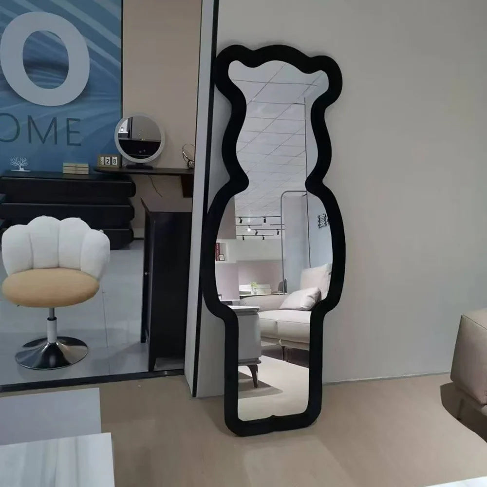 Wall hanging water ripple household villa model room floor mirror full-length mirror visual decoration