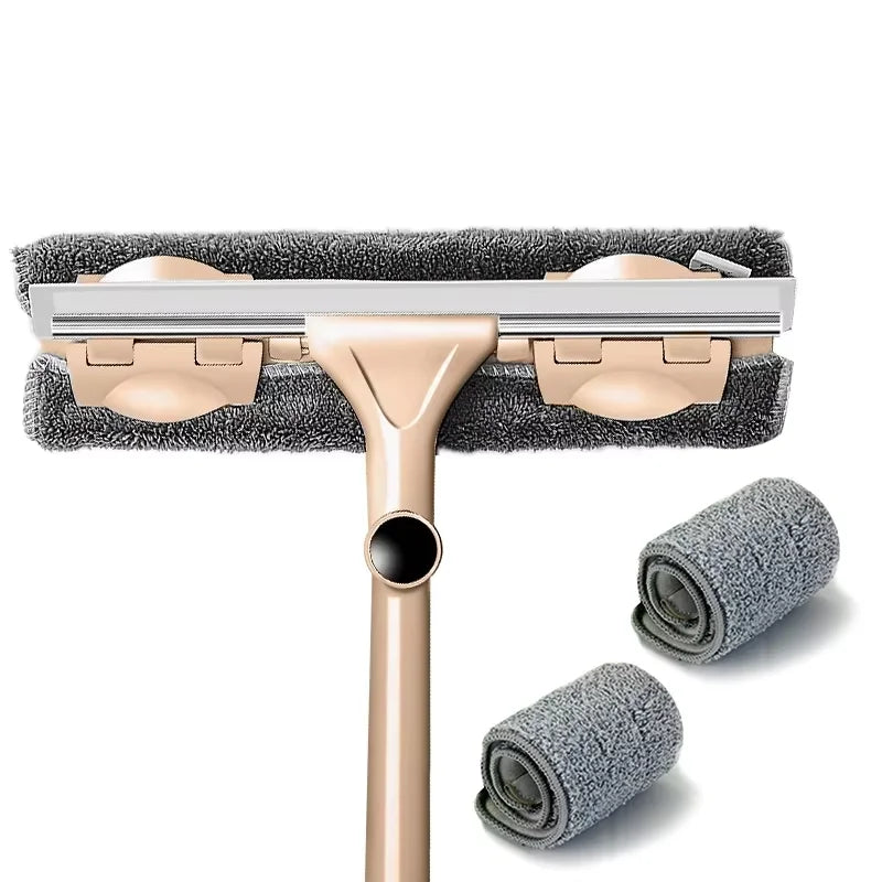Household Telescopic Window Cleaning Tool with Long Handle Brush Glass Washer Mop for Efficient Indoor Window Cleaner
