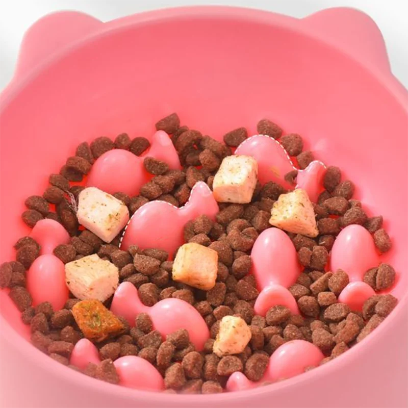 New anti-choking and high-neck protection cat bowl slow-food bowl cat dog feeder anti-overturn cat slow-food bowl pet supplies