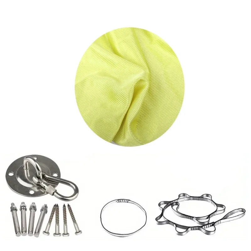 1.5*2.8m Elastic Swing Hammock Indoor and Outdoor (Including Fixing Hardware) Elastic Swing Adjustable Aerial Yoga Adult Healing Hammock Swing Set, Elastic Fabric Hammock. Embrace the Swing, a Hanging Swing Hammock, Suitable