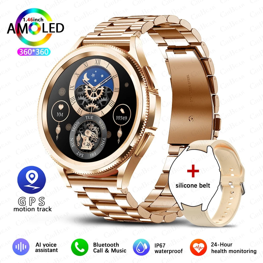 New Bluetooth Call Fashion Smart Watch 6 Classic Men's Outdoor Sports Fitness Full Screen Touch Health Monitoring Smartwatches